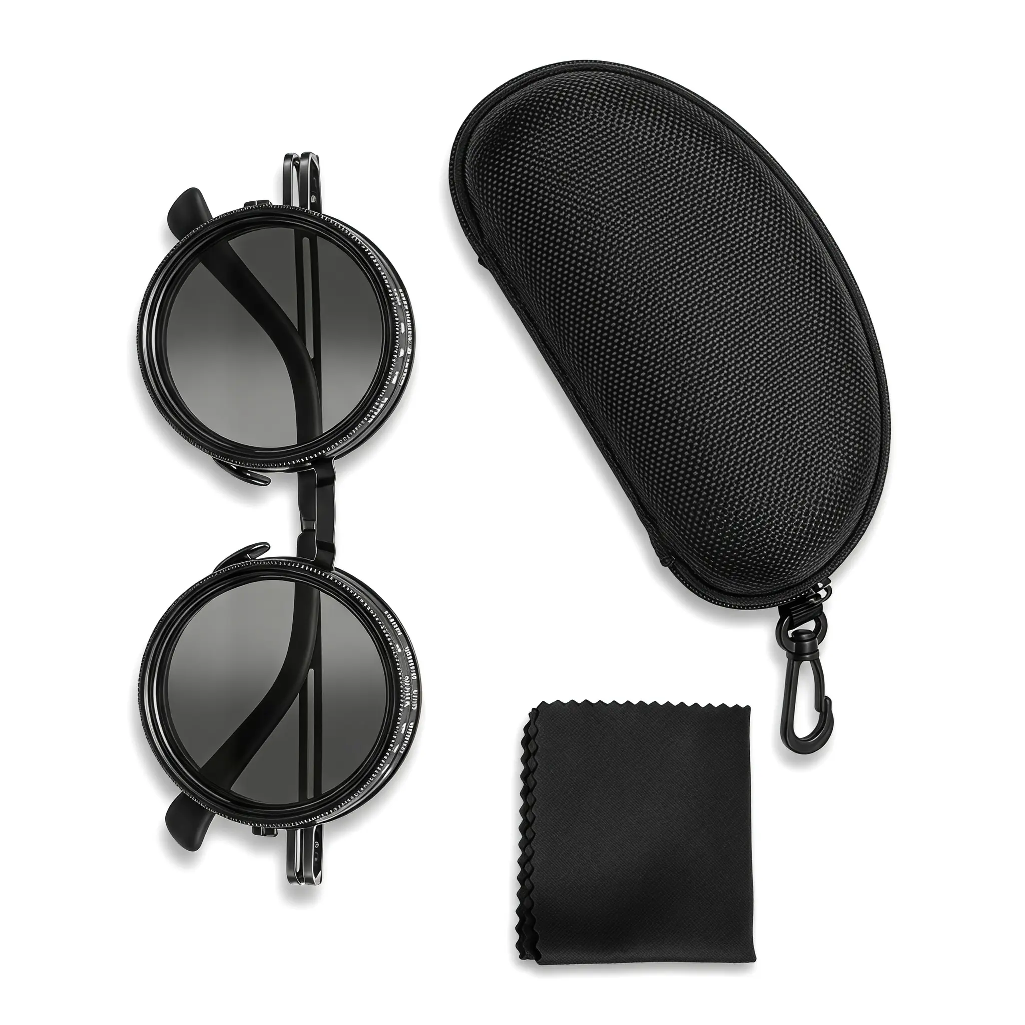 Vintage Steampunk Industrial Round Eyewear, Adjustable Focus UV Protection Sunglasses for Cycling Fishing Daily Wear