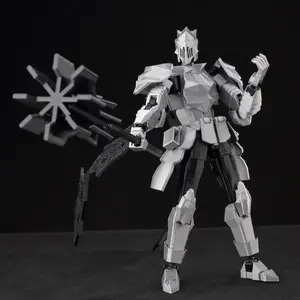 ​9L3D Lucky13 Silver Knight Robot Action Figure Dummy13 with Giant Sword T13 Multi-Jointed 3D Printed Collectible Toy Titan13​