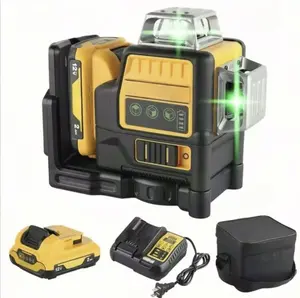 360° Green Laser Level, Rechargeable 12V Self Leveling Line Tool for DIY and Construction – High Precision, Cordless, 3-Line Green Beam Laser Level for Home Renovation, Framing, and Professional Builders