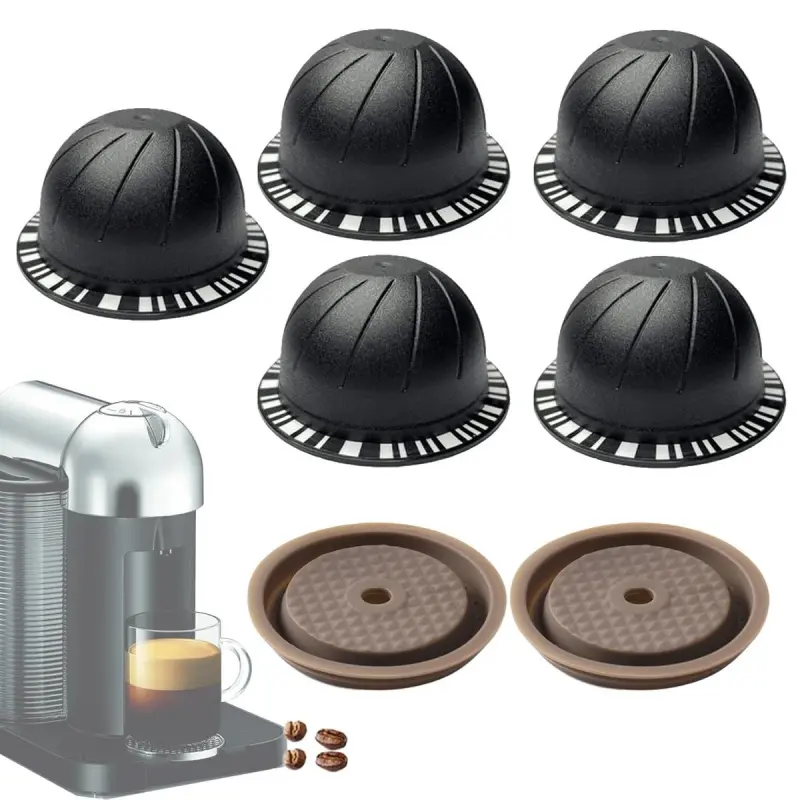 Reusable Coffee Capsules for Nespresso Vertuo, 1 Set Refillable Coffee Pods & Silicone Lid, Compatible with Vertuo Line, Kitchenware, Coffee Making Tool - TikTok Shop Reusable Coffee Capsules for Nespresso Vertuo, 1 Set Refillable Coffee Pods & Silicone Lid, Compatible with Vertuo Line, Kitchenware, Coffee Making Tool - TikTok Shop