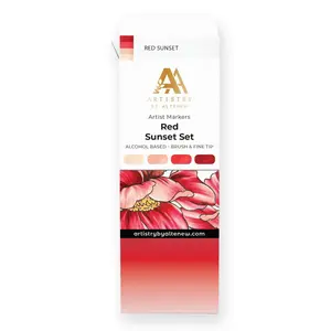 Artist Alcohol Markers Red Sunset Set