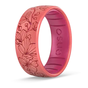 Enso Rings Etched Botanical Silicone Ring | Comfortable Everyday Band | Lifetime Warranty