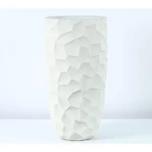 LuxenHome 22.4" H MgO White Tall Planter
