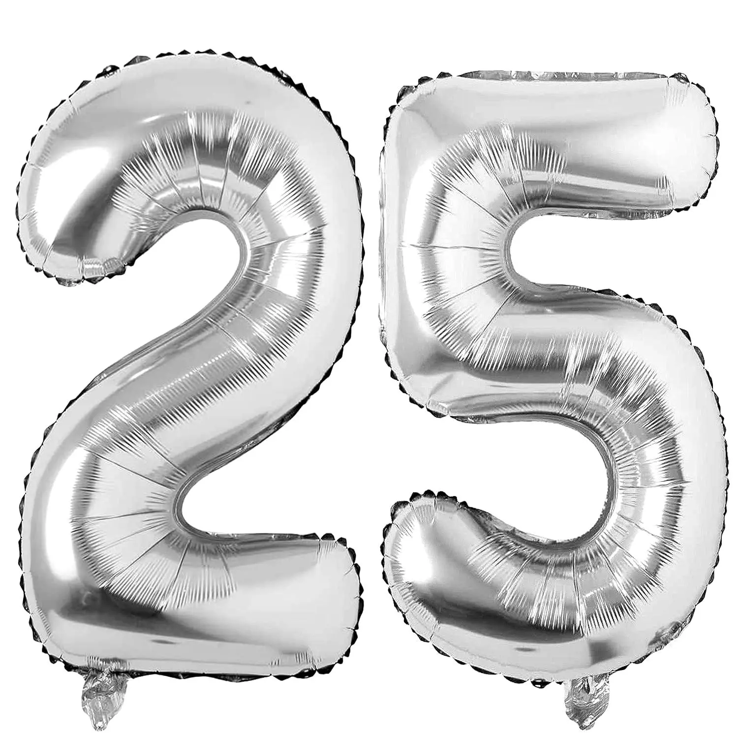25 Number Balloons Silver Giant Jumbo Big Large Foil Mylar Number Balloons For Women Men Party Supplies 25 Anniversary Events Decorations Balloon