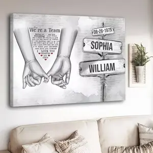 2D Flat, 2D Flat, 2D Flat One-Piece 2D Flat Personalized Wall Art for Couples, a Perfect Gift for Spouses, Parents, Or Grandparents. This Romantic Canvas Serves As a Wedding Keepsake And Is Ideal for Christmas Or Valentine'S Day whimsical home decor