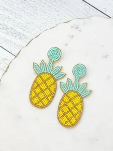Pineapple Beaded Dangle Earrings