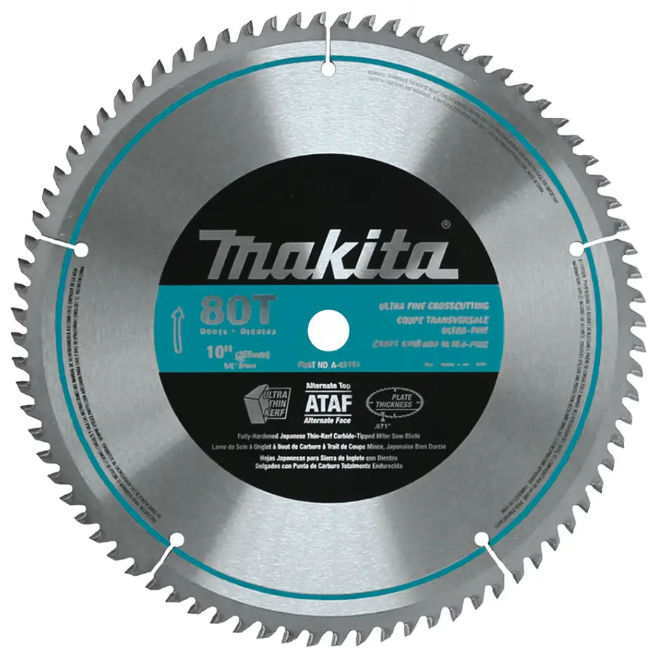 10" x 80 Teeth Cross-Cut Micro-Polished Miter Saw Blade