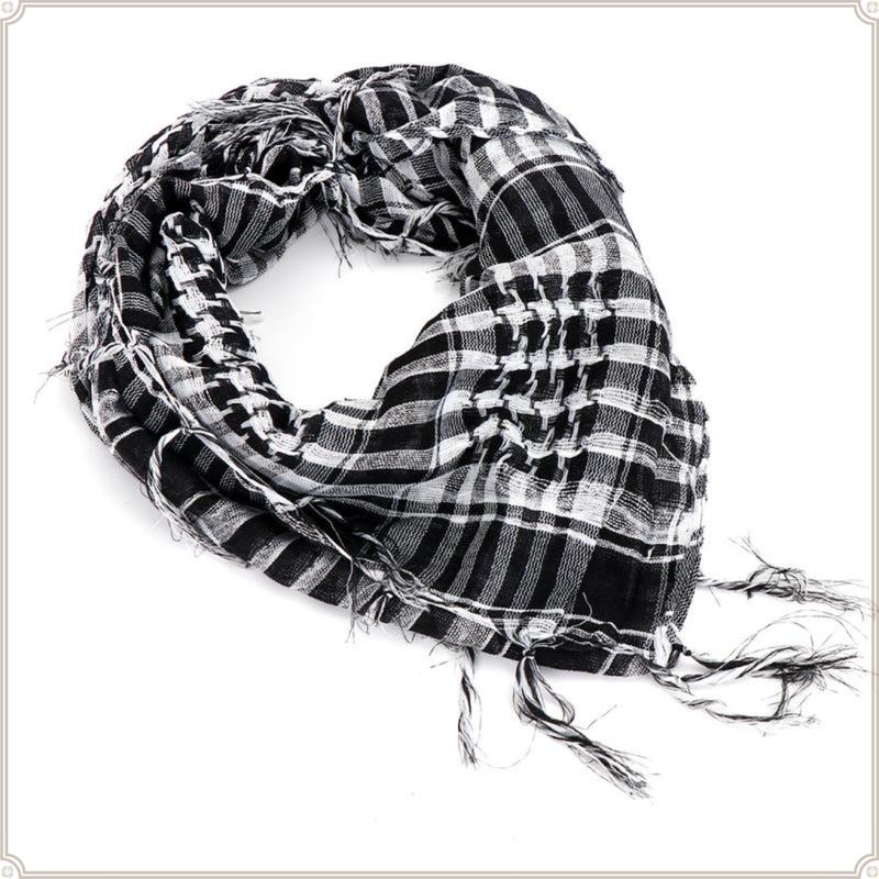 Shemagh Scarf Men Keffiyeh Scarf Arab Scarves Unisex Plaid Turban with Tassels for Men Women Winter Outdoor