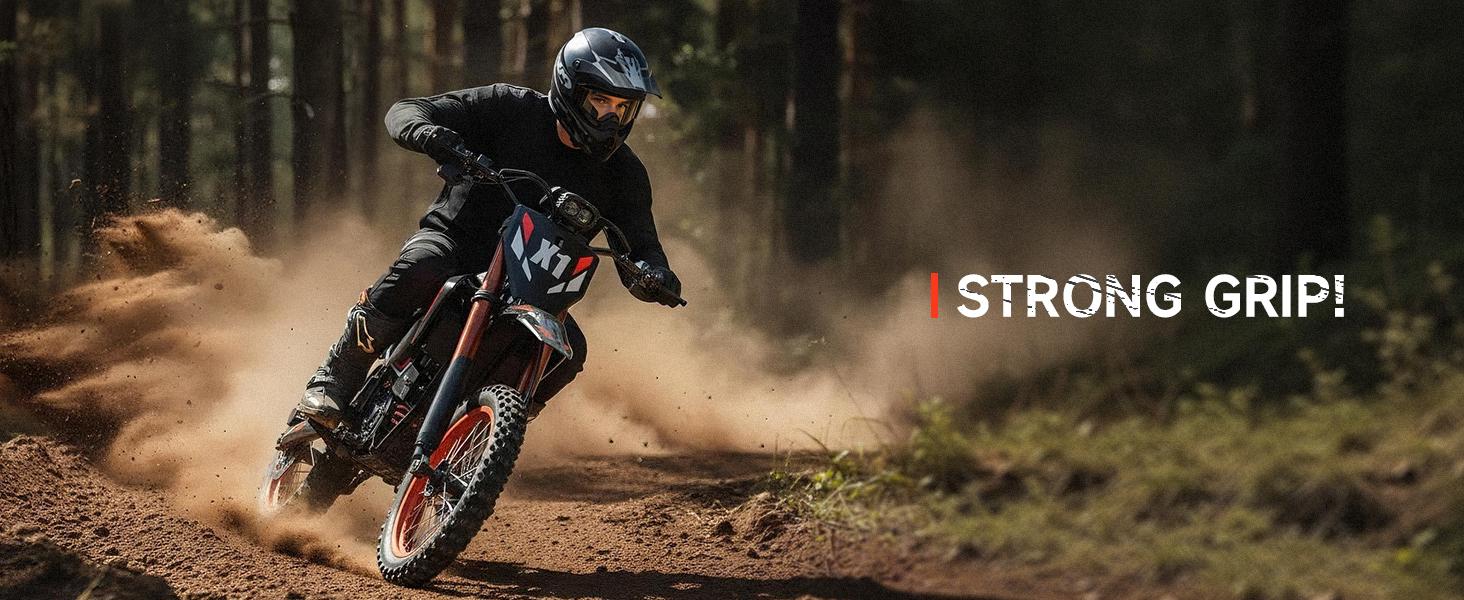 Qronge X1 Spark Electric Bike is designed for challenging terrain. Its 17"/14" wheel configuration balances stability and agility,and it features a powerful 4500W, 283 Nm of torque, and a large 60V 28.8Ah battery.