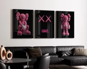 Pink Diamond Hypebeast Figure Poster, Set of 3,Hypebeast Figure,kaws graffiti,Printable Minimalist Hypebeast Decor,DIGITAL DOWNLOAD