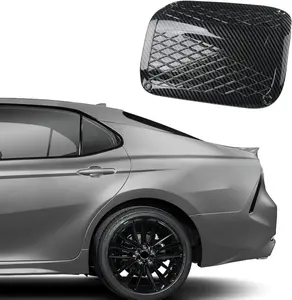 B BRAZIFY  8th Gen Camry Compatible with Toyota Camry 2024 2023 2022 2021 2020 2019 2018 Accessories Car Fuel Tank Cover Trim Oil Gas Cap Exterior Decoration Sticker -Carbon Fiber Style Ride Along Perforated Decal