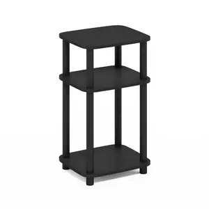 JUST Americano Side Table - Durable, Minimal, Multi-Function 3-Level End Table with Open Shelf, Practical Storage, Easy Assembly for Bedrooms, Small Spaces, Durable End Tables, Minimal End Tables