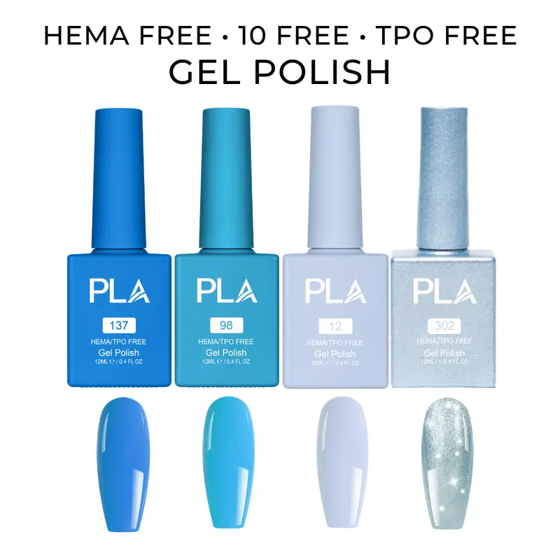 PLA 4-Pack Mini Gel Polish Set | HEMA-Free | TPO-Free | 12mL Each