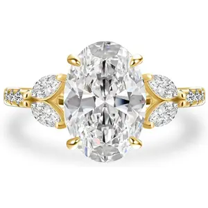 1PC S925 Silver 3.5ct Oval Cut Vintage Engagement Ring GRA Lab Moissanite D-VVS1 Elegant Simple Minimalist Stylish romance themed jewelry