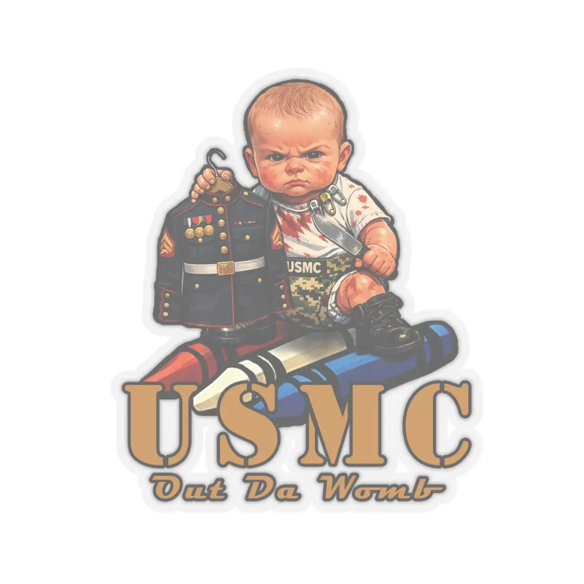 USMC Out Da Womb Baby Marine sticker | Kiss-Cut Sticker