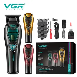 VGR 668T Hair Trimmer for Men, Beard Trimmer for Men, Barber Clippers Cordless, 11000 RPM Vector Motor Hair Clippers, Ceramic DLC T-Blade, 2500mAh USB-C Grooming Kit