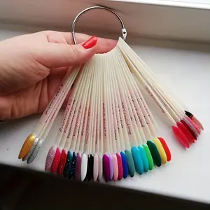 50Pcs Nail Display tips Clear Nail Swatches Tips For Display Nail Samples Gel Polish Palette Color Chart Manicure Practicing Tools Nail Art Design
