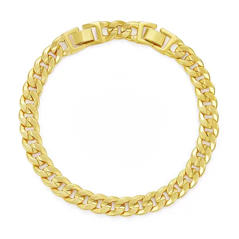 KissYan Women's 14K Gold-Plated Textured Cuban Link Anklet - 0.4" Width, 9in/11in Adjustable, 9.5" Chain, Metal Coating, Water Resistant Gold Anklets for Casual Beach Wear, Accessories Adults Female Gifts