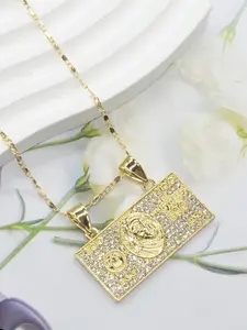 Men's Geometric Copper Alloy Pendant Necklace, Fashion Street Style Jewelry for All Seasons, Perfect Gift for Valentine's Day & Birthdays, Iced Out Jewelry