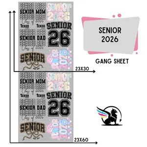 Senior 2026  | Premade DTF Transfer Gang Sheet For Graphic Tees