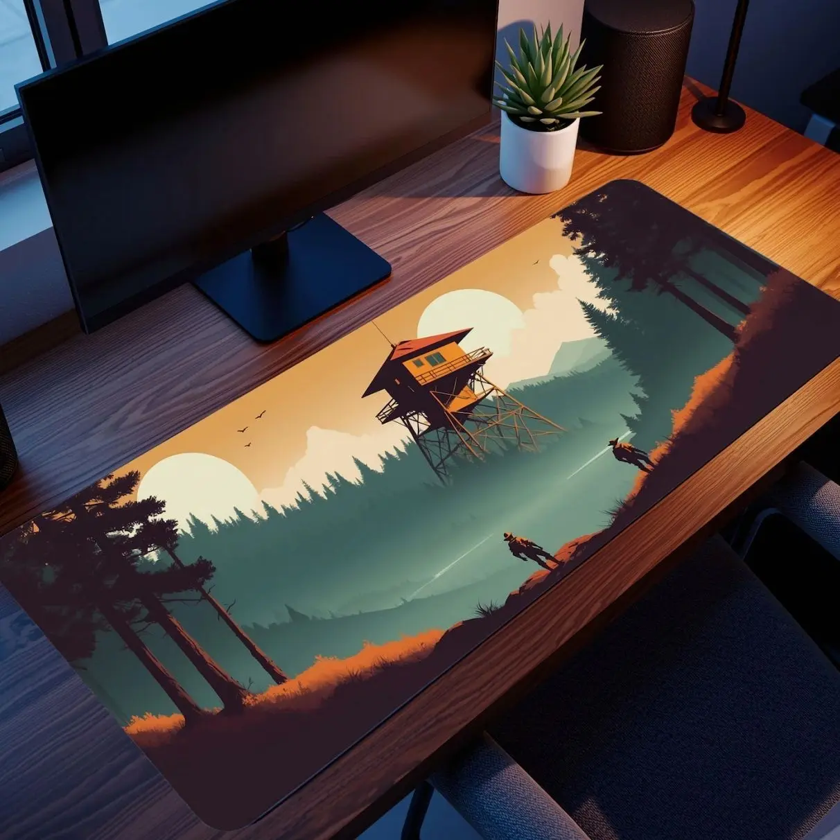 Firewatch Gaming Mouse Pad: Spill-Resistant Gift For Friends, Fans