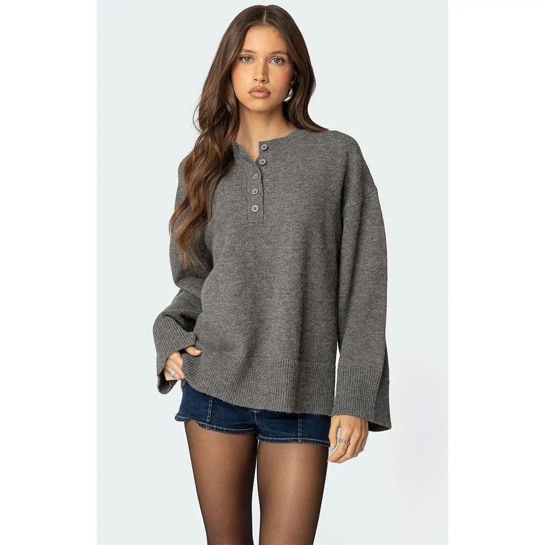 Edikted Women's Montana Oversized Button Sweater