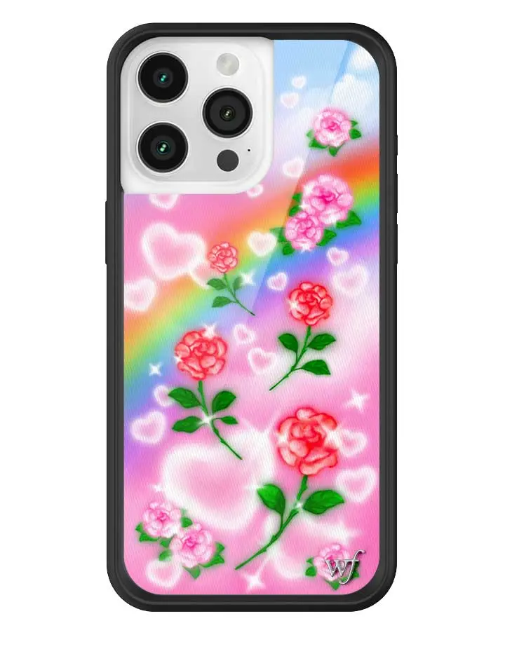 Surf's Up | Limited Edition Trendy iPhone Case | Raised Protective Black Bumper | Women Owned Small Business | Light Purple Background Pastel Green Orange Red Flower Design Waves | Safety Casing Protective | Gift for Her