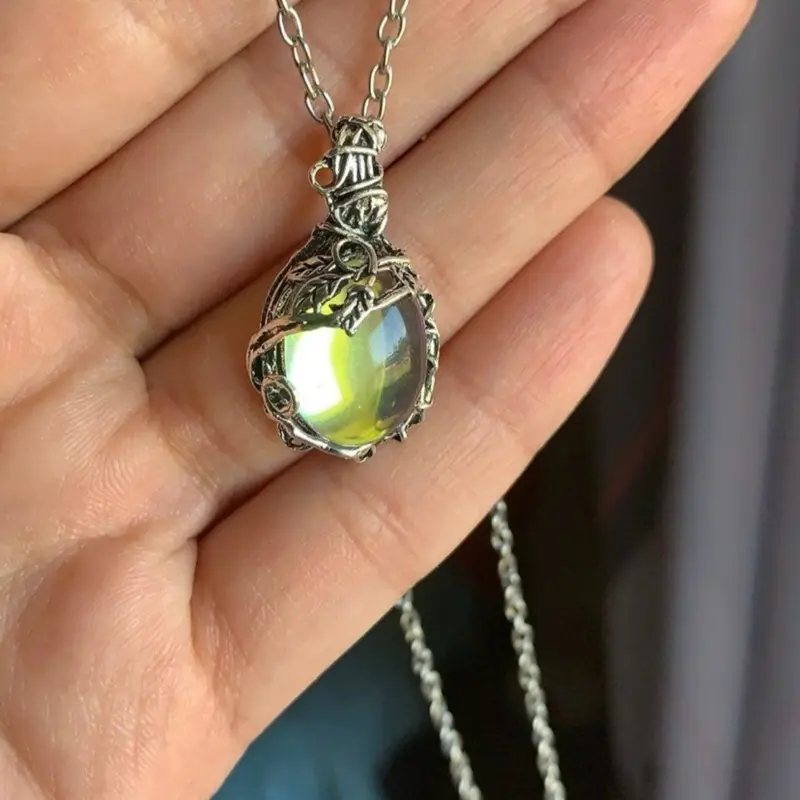 Vintage style charm moonstone necklace boho