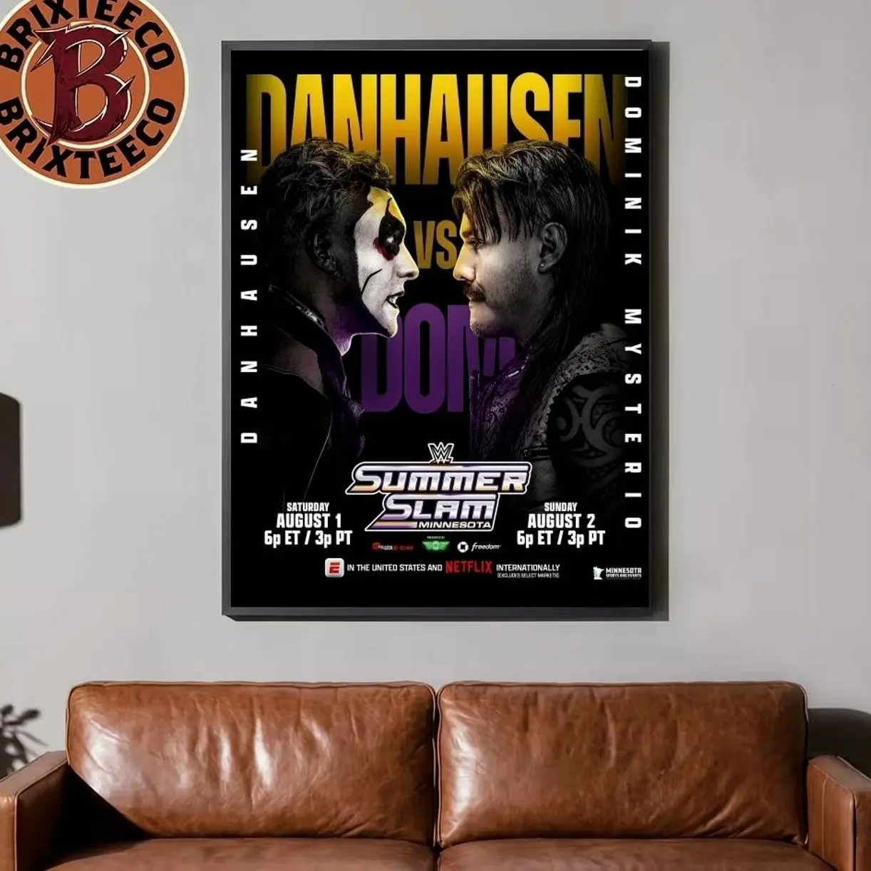 WWE Summer Slam Minnesota 2026 Danhausen Vs Dominik Mysterio On August 1 And 2 2026 Poster