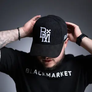 BxM Black Corduroy Suede Cap