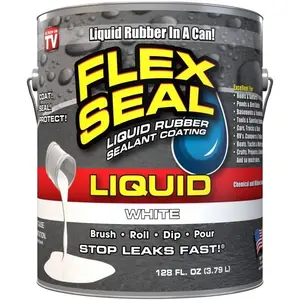 Liquid, Coating Sealant, Waterproof, Flexible, Breathable, and UV Resistant, Roof Repair, Basements, RV, Campers, Trailers, Marine, EPDM, Masonry, White, 1 Gallon