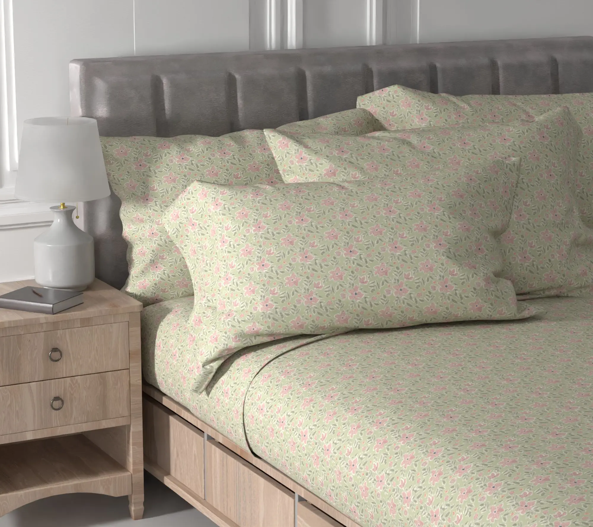 Home Reflections Double Brushed Sheet Set w/ Extra Cases-KG