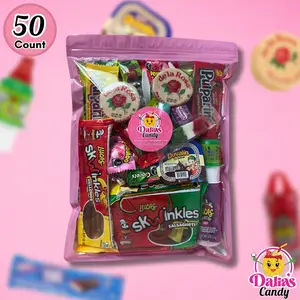 50 Pcs Mexican Candy Variety Gift Pack: Sweet or Spicy Snack Candies, Chocolate, Peanut Bonbon