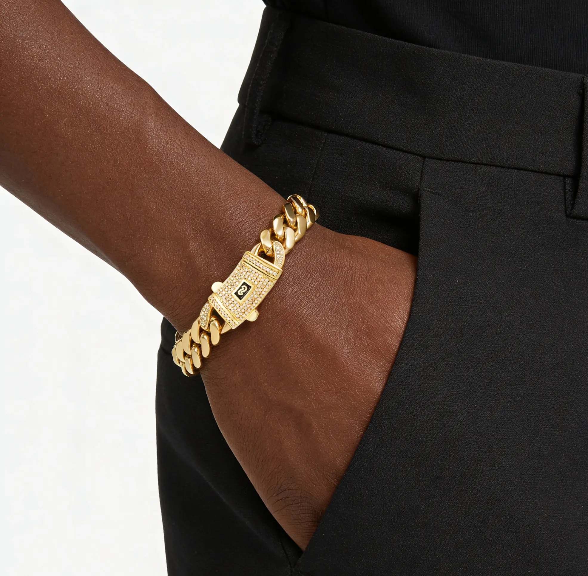 [New Upgraded Set] 14K Gold-Plated Cuban Necklace & Bracelet The latest electroplating gold-plating process for rust prevention 6mm/8mm/10mm/12mm/14mm Technology Waterproof Sweatproof Perfect Gift