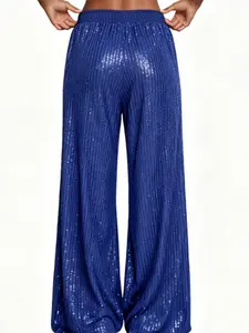 2026 New Sequin Wide Leg Pants, High Waist Loose Straight Trousers, Glitter Pants for Party, Stage