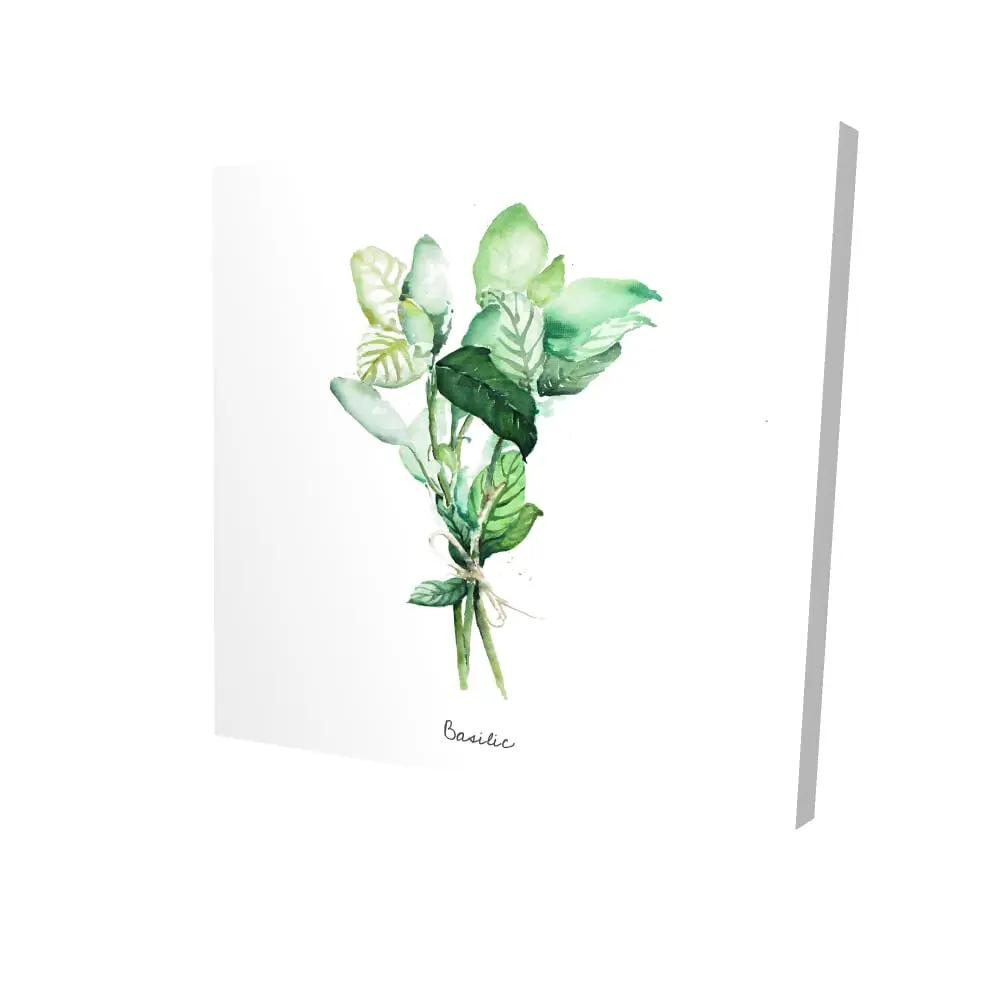 Begin Home Decor 2080-2424-GA90-2 24 x 24 in. Tied Up Basil Leaves Bundle - Fr - Home Decor Canvas Art