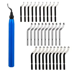 30 count Metal Deburring Tool Kit, HSS Deburr  Set with a Swivel Handle, Rotary Deburring Cutters for , Plastic, Fiberboard, , Copper and Steel