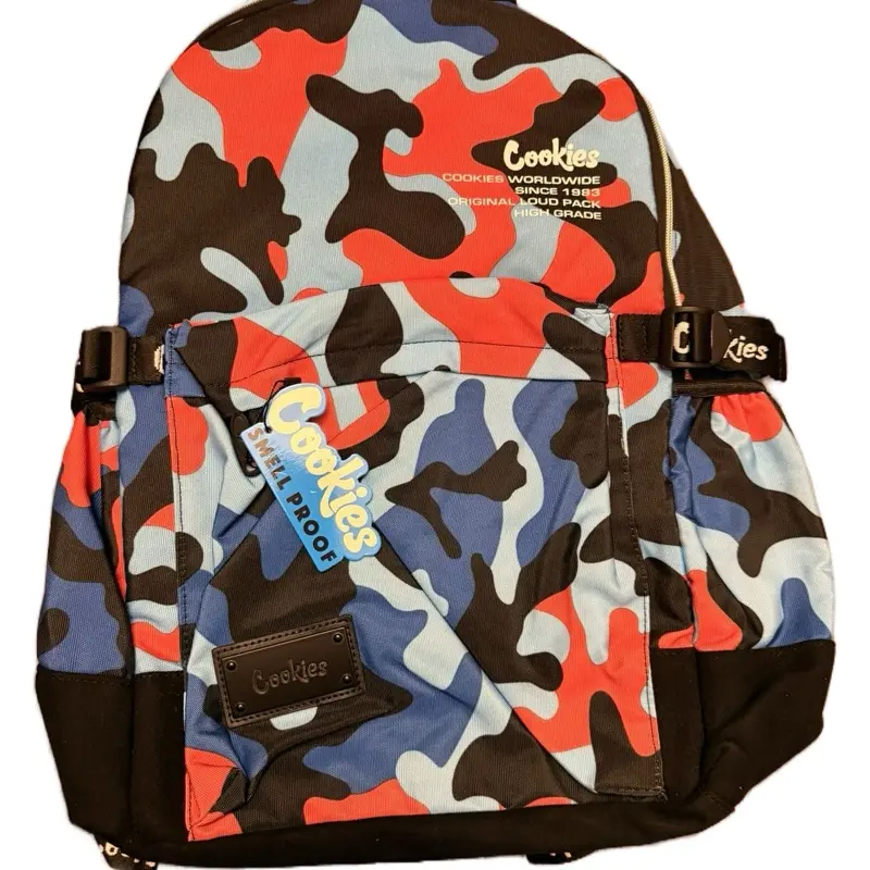 Cookies Off the Grid Blue Camo Bookbag - Original Loud Pack from Orange - Waterproof & Durable School Bag