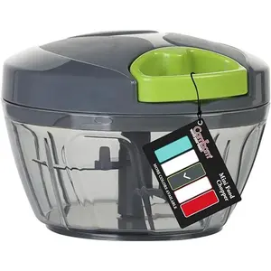 Manual Food Chopper Vegetable Cutter, Chopper Hand String Vegetable Chopper Onions Cutter for Vegetable Fruits Nuts BPA Free Food Safe Material (2 Cup-Gray)