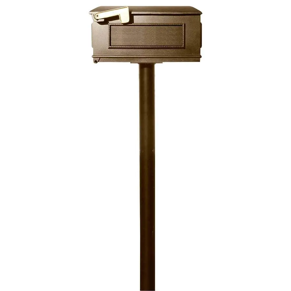 The Hanford Twin No Scrolls Lewiston Bronze Mailbox Post System, Aluminum - 70 x 22 x 20 in.