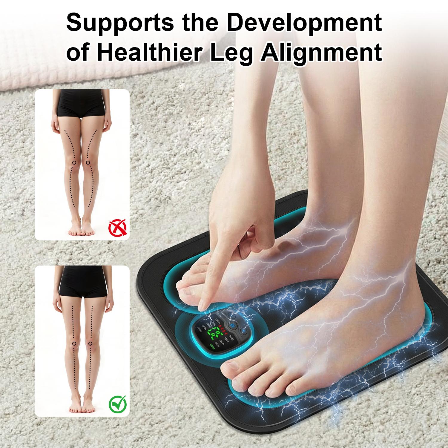 EMS Foot Massager Electronic Muscle Stimulator, Powered Electric Massager for Foot Pain Relief & Blood Circulation