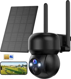 4G LTE Solar Security Cam | 360° Live View 2.7K Color Night Vision 2 Way Talk,HomeSecurity,OutdoorCam | Perfect for Outdoor Workplaces, Farms, and Gardens without Wi-Fi.