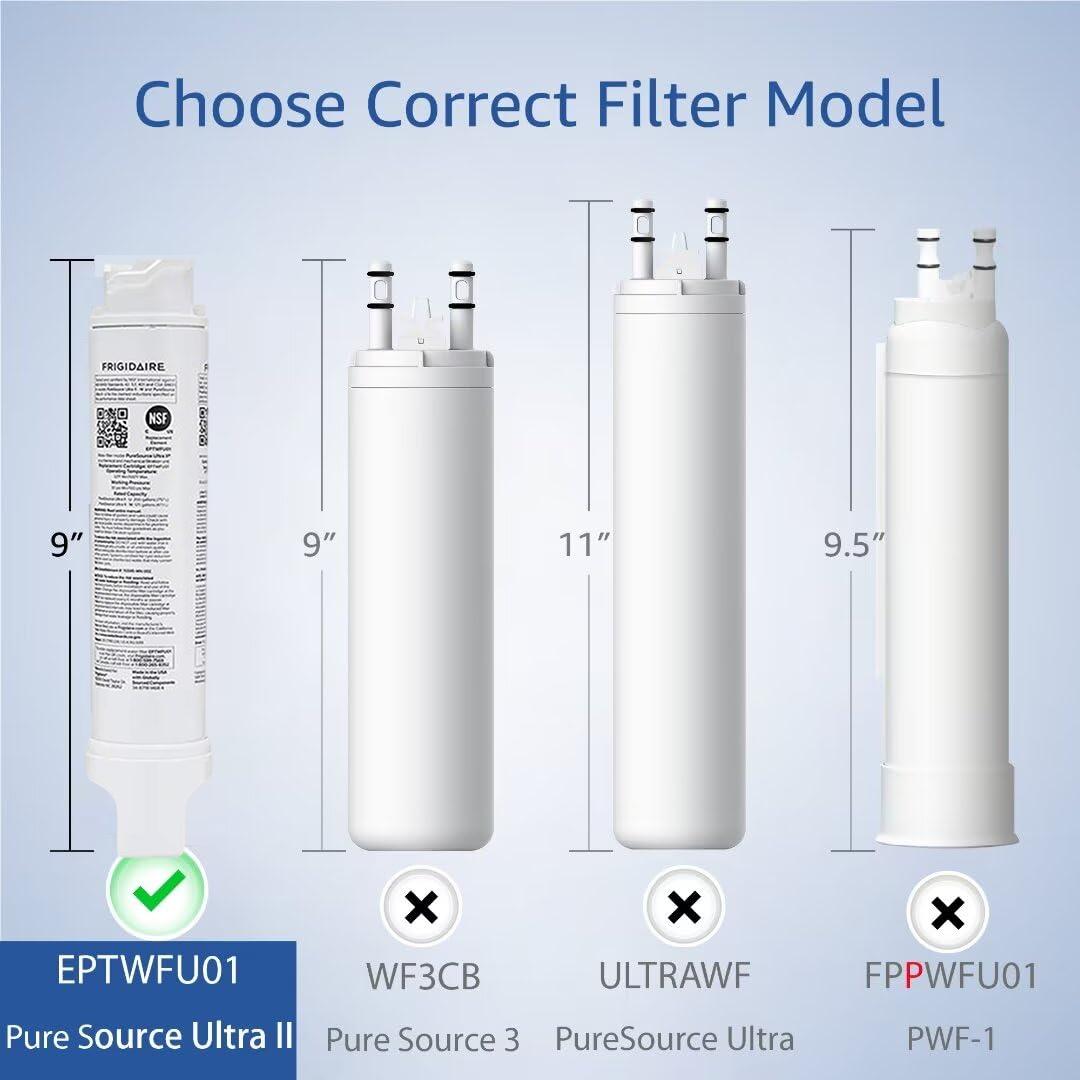 EPTWFU01 Water Filter Replacement, Compatible with Frigidaire EPTWFU01, Рurе Sоurсе Ultra II, EWF02, 012505454226, 4562222