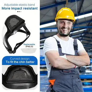 HD gray Full Face Super Protective Shields, Anti-blue Light Unisex Cycling Face Shield with Splash Proof Full Face Protective Protect Eyes, Nose, Mouth, Anti-splash and Anti-sand Headgear