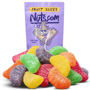 Nuts.com Fruit Slice Candy - Assorted Gummy Fruit Slices, Sugar Coated Jelly Candy, Candied Fruit Slices Mix, Cherry Orange Lemon Grape Lime, Jellied Fruit Slices Candy, 13 oz