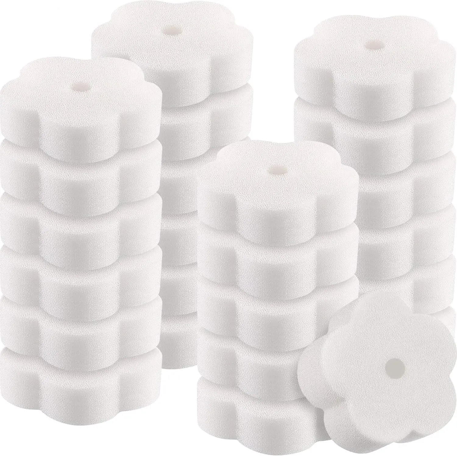 24 Pieces Sponge for Hot Tub Accessories, Flower Oil Scum Absorber for Swimming Pool and Spa Absorbent Cleaning