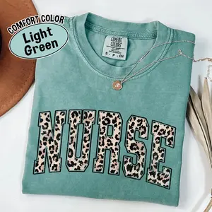 Comfort Colors Leopard Print Nurse Shirt, RN Life Tee, Retro Nurse Aesthetic Top, Cheetah Print Nurse Graphic T-Shirt, Nurse Appreciation Gift, Cute Nurse Outfit