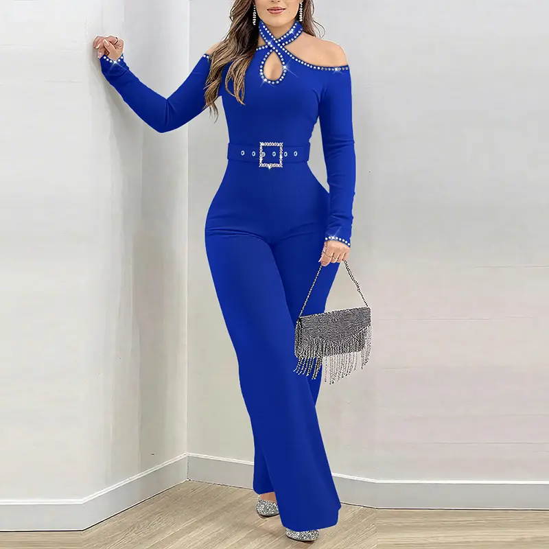 white christmas dresses Luxury Evening Jumpsuit