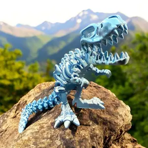 Flexi Skeleton T-Rex - Articulating T-Rex - 3D Printed - Dinosaur - Home Décor - Dinosaur Gift - Flexi Factory - T-Rex Gift Decor Jurassic
