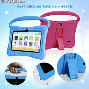 7-inch Android tablet with shockproof protective case, 1GB + 16GB, Wi-Fi, parental controls, dual cameras, Bluetooth tablet, Toddler Tablet, Learning Tablet, educational, blue/pink, eye protection mode
